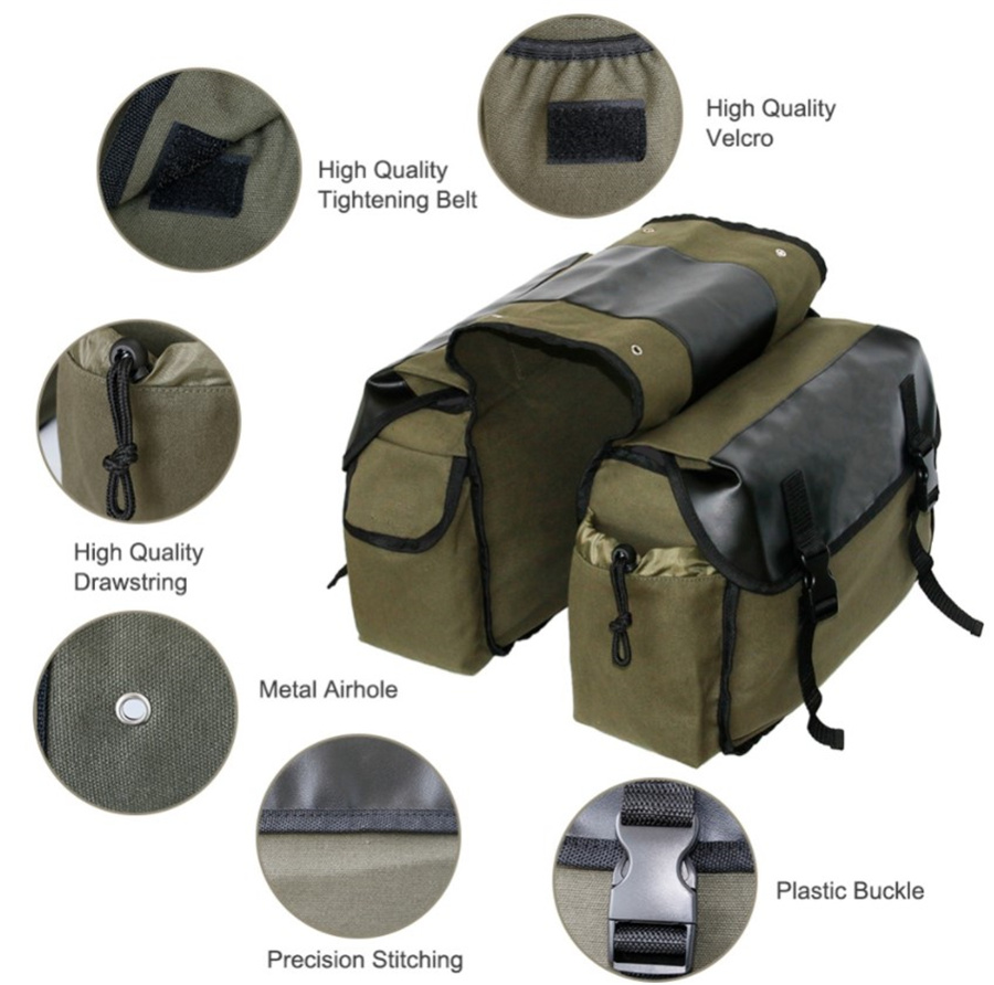 Canvas Leather Rear Saddlebag  - Motorcycle Gear Warehouse review and price